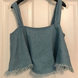 Forever 21 faux denim tank top